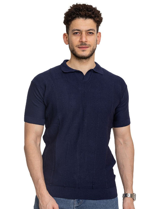 Navy Design 9 - F - Polo Neck T-Shirt - Khotwh
